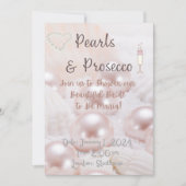 Pearls & Prosecco Brautparty Einladung (Vorderseite)