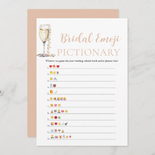 Pearls & Prosecco Brautparty Emoji Pictionary Einladung