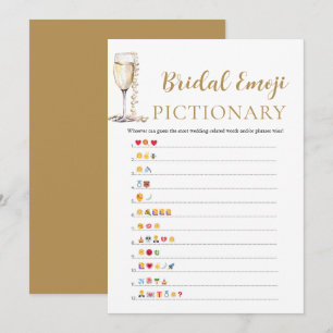 Pearls & Prosecco Brautparty Emoji Pictionary Einladung