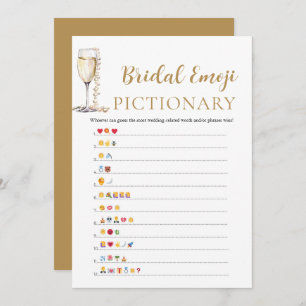 Pearls & Prosecco Brautparty Emoji Pictionary Einladung