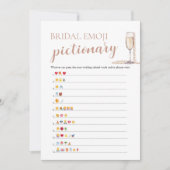 Pearls & Prosecco Brautparty Emoji Pictionary Einladung (Vorderseite)