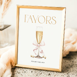 Pearls & Prosecco Brautparty Favoriten Zeichen Poster