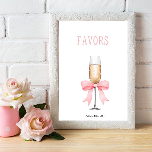 Pearls & Prosecco Brautparty Favoriten Zeichen Poster