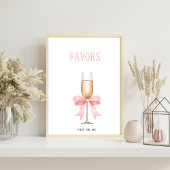 Pearls & Prosecco Brautparty Favoriten Zeichen Poster