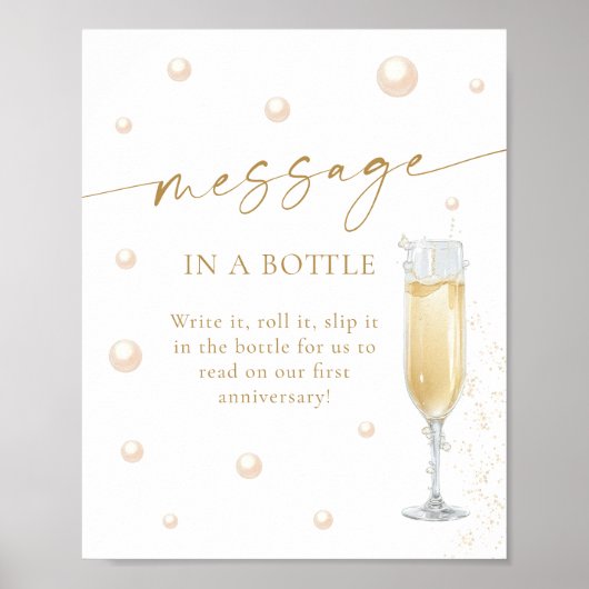 Pearls Prosecco-Brautparty in einer Flasche Poster (Vorne)