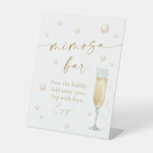 Pearls Prosecco Brautparty Mimosa Bar Sockelschild