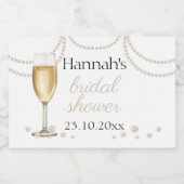 Pearls Prosecco Brautparty Mini-Blasen Schaumweinetikett (Einzelnes Label)