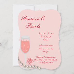 PEARLS & PROSECCO BRAUTPARTY PINK EINLADUNG
