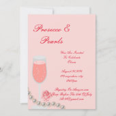 PEARLS & PROSECCO BRAUTPARTY PINK EINLADUNG (Vorderseite)