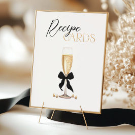 Pearls & Prosecco Brautparty Rezept Karte Poster