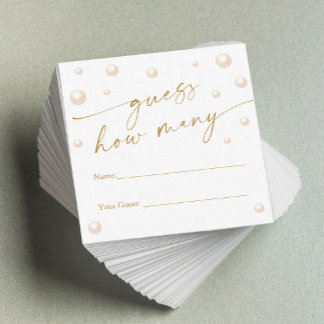 Pearls Prosecco Brautparty schätzt, wie viel Spiel Begleitkarte