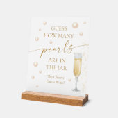 Pearls Prosecco Brautparty schätzt wie viele Perle Acrylschild (Winkel)