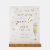 Pearls Prosecco Brautparty schätzt wie viele Perle Acrylschild