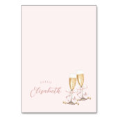 Pearls & Prosecco Brautparty Table Name Card Tischnummer (Vorderseite)