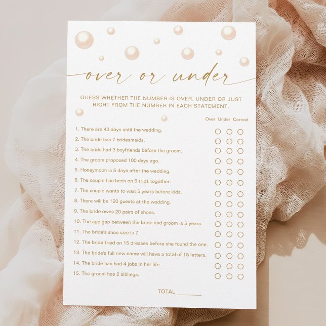 Pearls Prosecco Brautparty über oder unter Spiel (Von Creator hochgeladen)