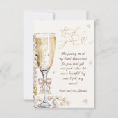 Pearls & Prosecco Brautparty Vielen Dank Dankeskarte (Vorderseite)