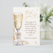 Pearls & Prosecco Brautparty Vielen Dank Dankeskarte (Stehend Vorderseite)