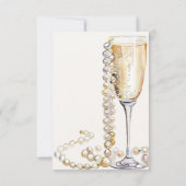 Pearls & Prosecco Brautparty Vielen Dank Dankeskarte (Rückseite)