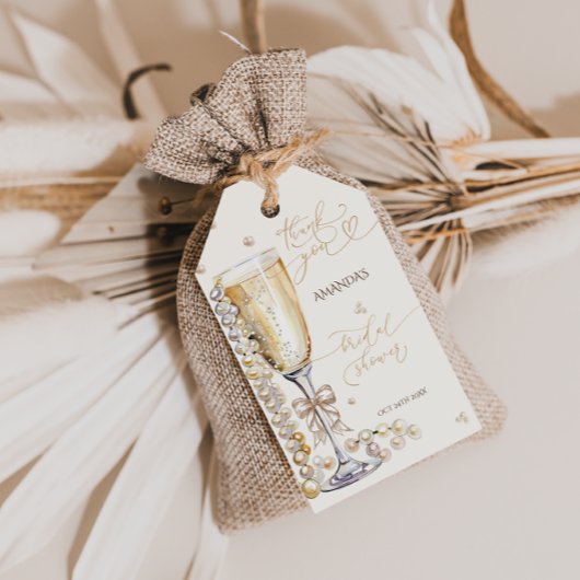 Pearls & Prosecco Brautparty Vielen Dank Geschenkanhänger
