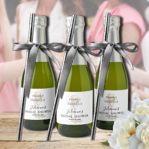 Pearls & Prosecco Brautparty Vielen Dank Schaumweinetikett