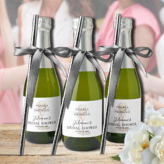 Pearls & Prosecco Brautparty Vielen Dank Schaumweinetikett