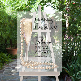 Pearls & Prosecco Brautparty Willkommen Acrylschild