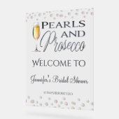 Pearls & Prosecco Brautparty Willkommen Acrylschild (Winkel)