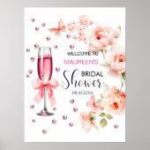 Pearls & Prosecco Brautparty Willkommen Poster (Vorne)