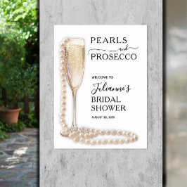 Pearls & Prosecco Brautparty Willkommen Poster