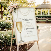 Pearls & Prosecco Brautparty Willkommen Poster