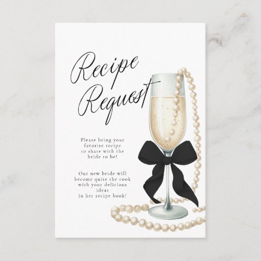 Pearls & Prosecco Bridal Rezept Einschließungskart Begleitkarte (Vorderseite)