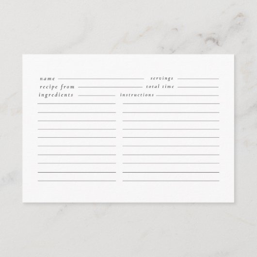 Pearls & Prosecco Bridal Rezept Einschließungskart Begleitkarte (Rückseite)