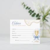Pearls & Prosecco Bridal Shower Advice Card (Stehend Vorderseite)