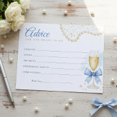 Pearls & Prosecco Bridal Shower Advice Card