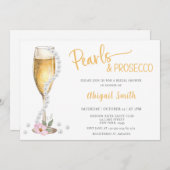 PEARLS & PROSECCO BRIDAL SHOWER Einladung (Vorne/Hinten)