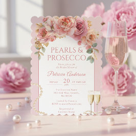 Pearls & Prosecco Bridal Shower Invitation Einladung