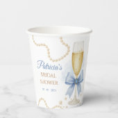 Pearls & Prosecco Bridal Shower Paper Cup Pappbecher (Rückseite)