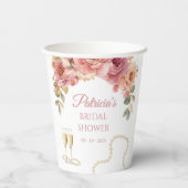 Pearls & Prosecco Bridal Shower Paper cup Pappbecher (Rückseite)