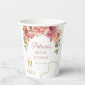 Pearls & Prosecco Bridal Shower Paper cup Pappbecher (Vorderseite)