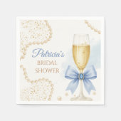 Pearls & Prosecco Bridal Shower Paper Napkin Serviette (Vorderseite)