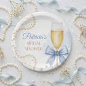 Pearls & Prosecco Bridal Shower Paper Plate Pappteller