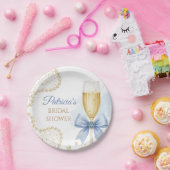 Pearls & Prosecco Bridal Shower Paper Plate Pappteller (Party)
