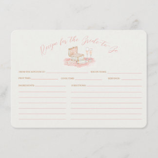 Pearls & Prosecco Bridal Shower Recipe Card Begleitkarte