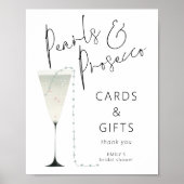 Pearls Prosecco Cards Brautparty Poster (Vorne)