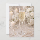 Pearls Prosecco Champagne birthday invitation (Rückseite)