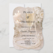 Pearls Prosecco Champagne elegant birthday  Einladung (Vorderseite)