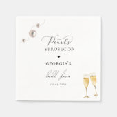 Pearls Prosecco Champagne Elegantes Brautparty Serviette (Vorderseite)
