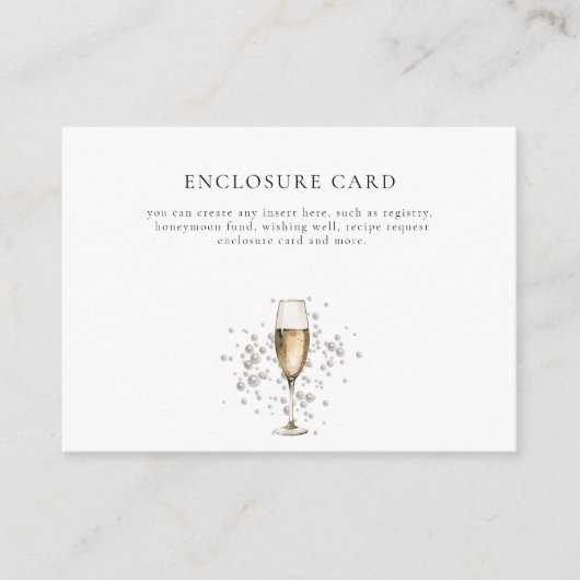 Pearls & Prosecco Custom Brautparty Begleitkarte (Vorderseite)