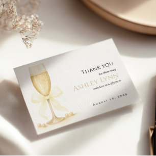 Pearls & Prosecco Dankeschön Karte   Elegant neutr