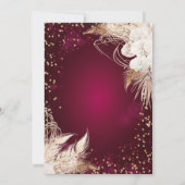 Pearls Prosecco Diamonds Boho Blume Quinceañera Einladung (Rückseite)